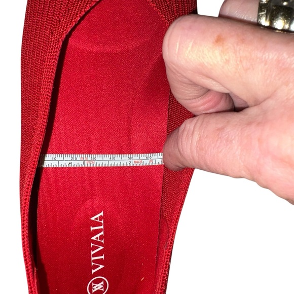 Vivaia Margot Square Toe Ribbed Flats Red sz 7 Excellent! - Picture 10 of 10